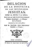 Delación de la doctrina de los intitulados Jesuitas, sobre el dogma y la moral