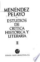 Estudios de crítica histórica y literaria