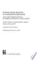 Europa delle regioni e confessioni religiose